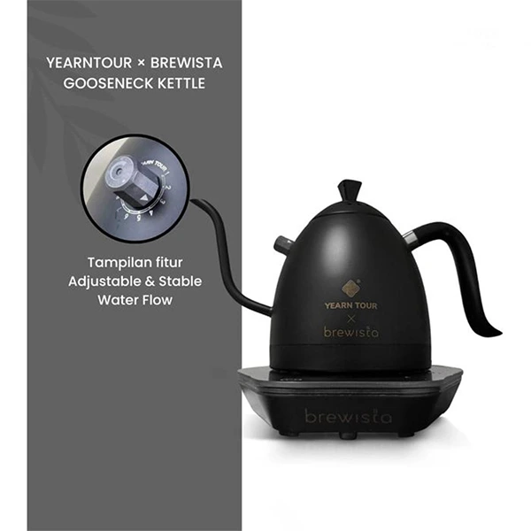 Brewista Yearn Tour x Flow Controller Pure Black Electric Kettle