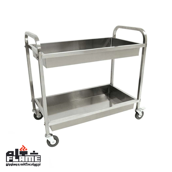ترولی استیل دو طبقه گود بست مدل PT- 115-S