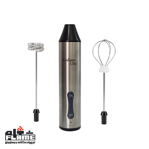 Unique Life Rechargeable Milk Frother with 2 Stainless Steel Whisks